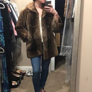 Vintage chinchilla hip-length coat
